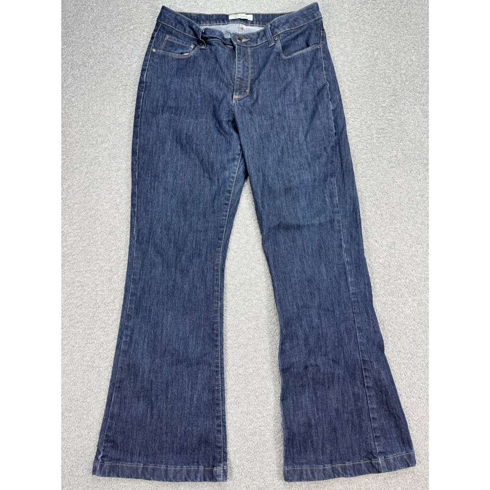 Lee Riders Jeans Women's 12 Blue Denim Dark Wash Bootcut Mid Rise Wide Leg